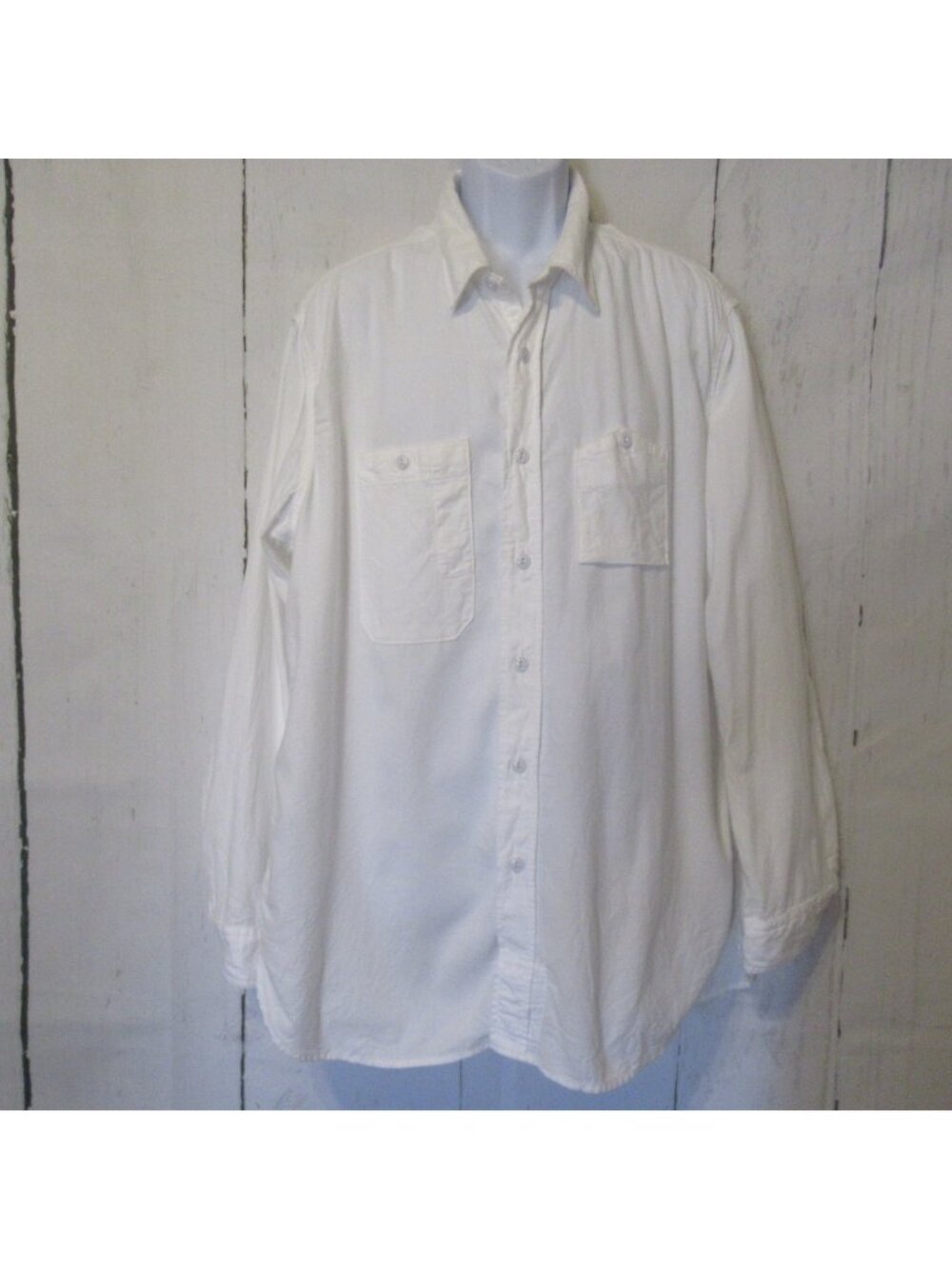 Engineered Garments New York Shirt XL Off White Flannel Button Up Long Sleeve